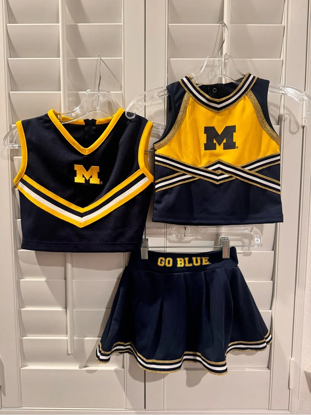 Girls Navy & Yellow Collegiate Cheer Matching Tank Top and Skirt Set